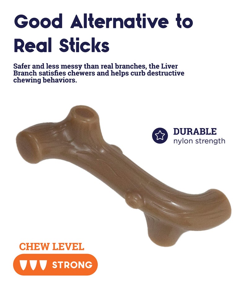 Petstages Liver Branch Stick Dog Chew Toy â€“ Beef Liver Flavor, Stick Alternative, Durable Nylon Design, Large - Image 3
